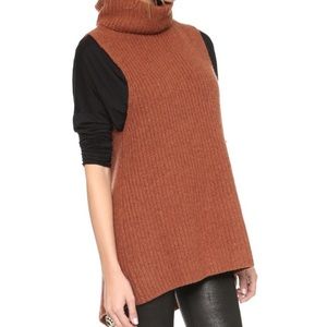 Free People Orange Wool Blend Turtleneck Sweater